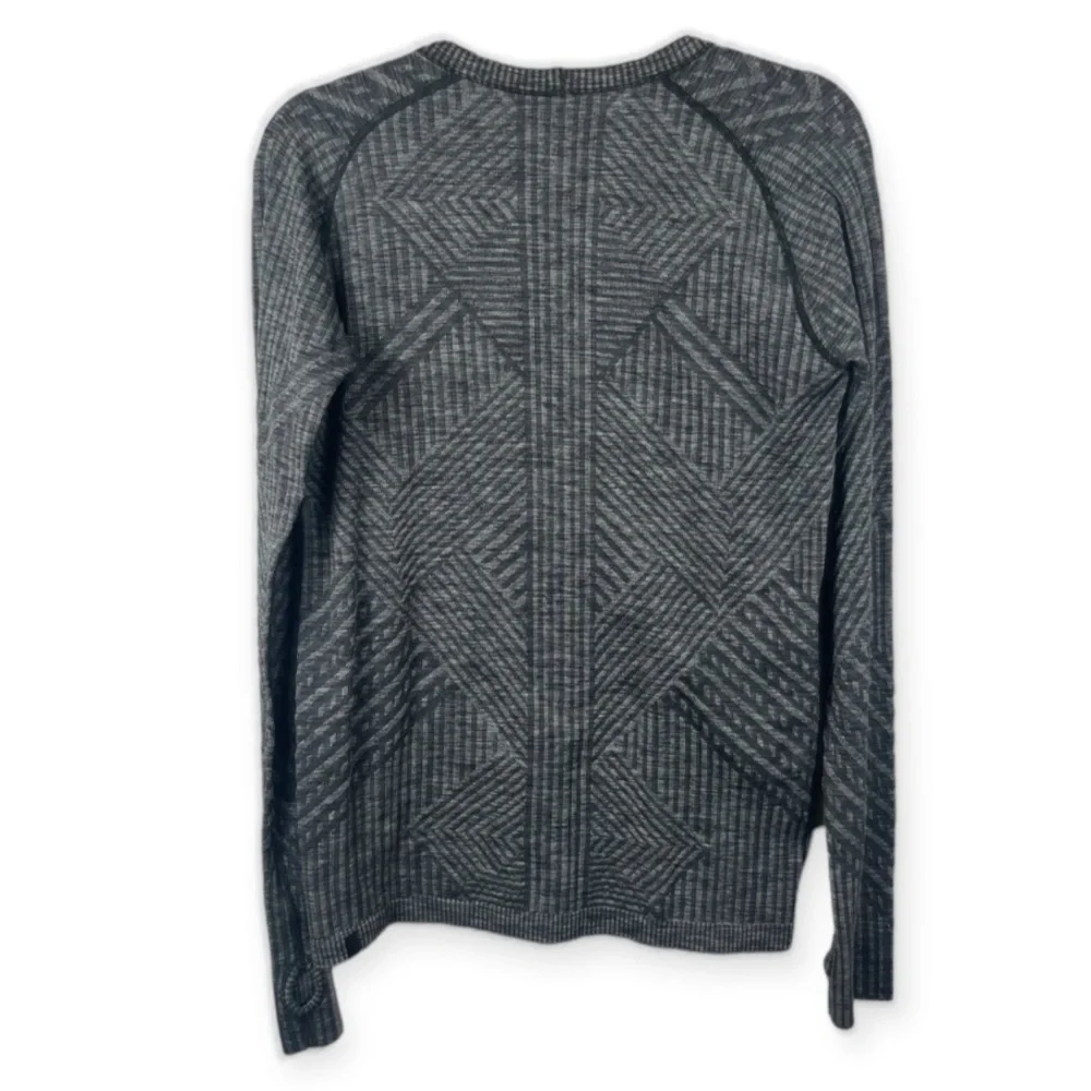 Lululemon Rest Less Pullover Top First Release Crew Neck  Heathered Black